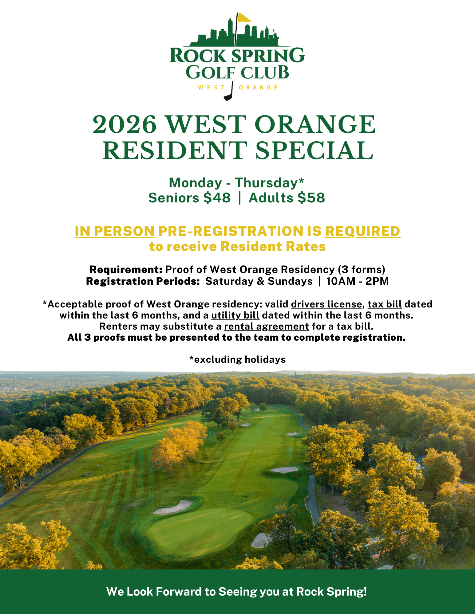 Rock Spring 2026 Resident Special Flyer